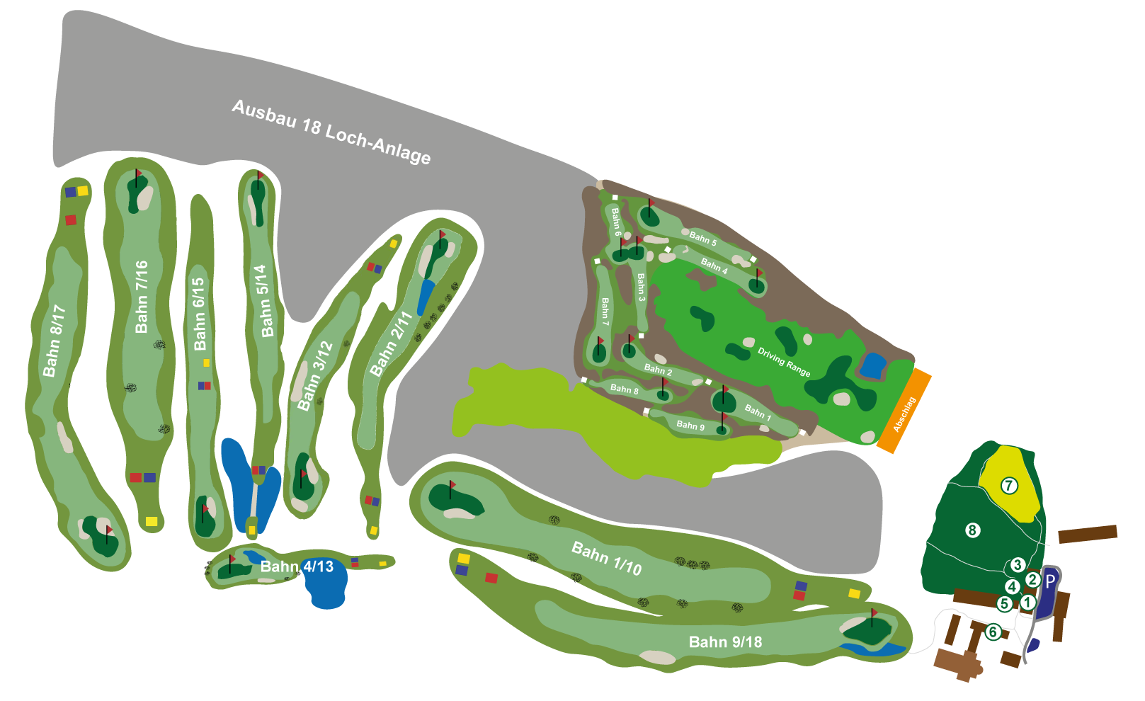 Übersichtskarte Golfanlage St. Lorenz 18 Loch Anlage